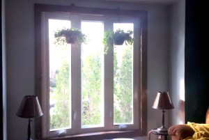 The room's mostly done in this image. There's still some touch up needed. The wall colors are silver (inset) and a marine turquoise green.