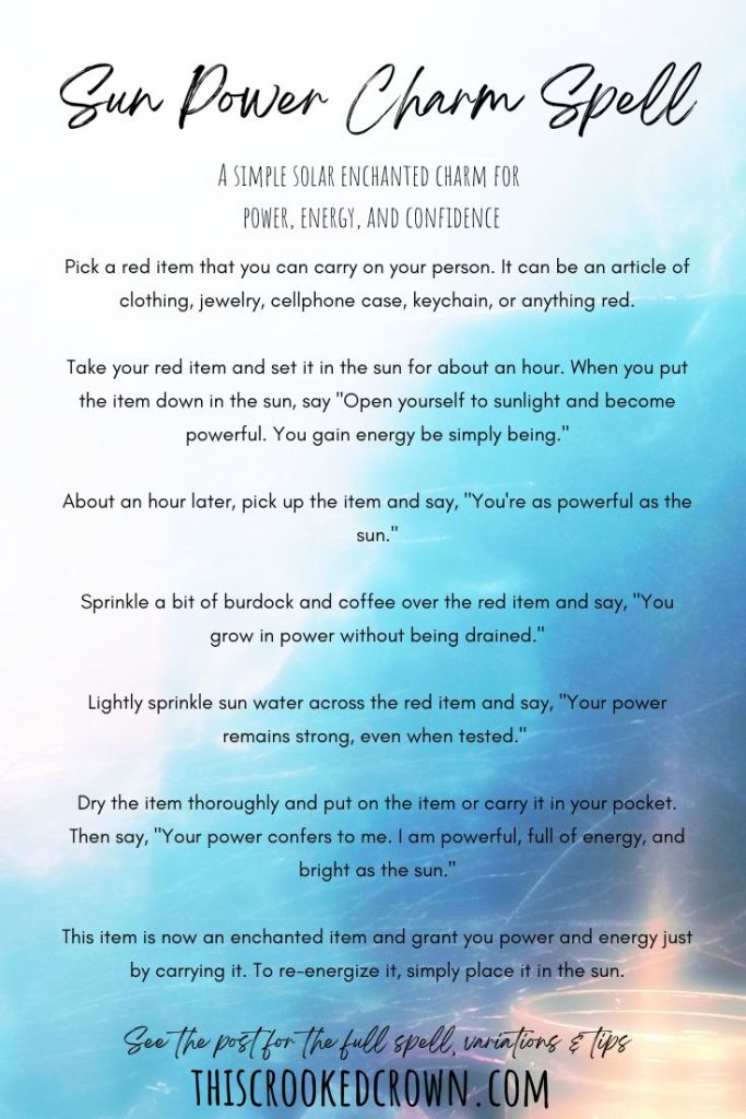 Sun Power Charm Spell
